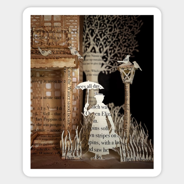 Mary Poppins paper sculpture Sticker by daysfall